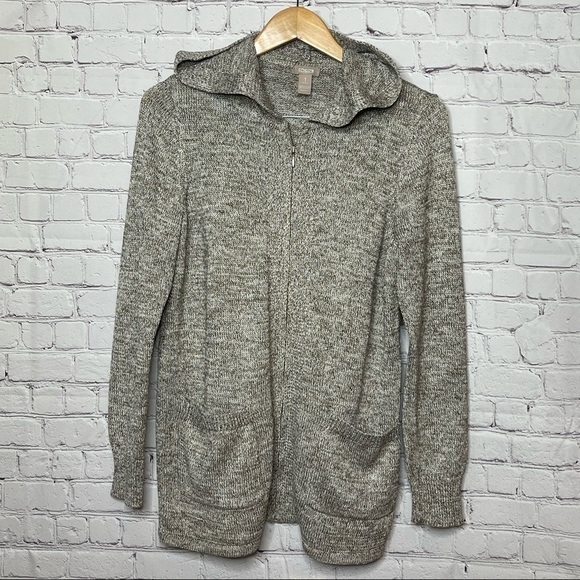 Chico’s Hooded Full Zip Cardigan size 1 - Small - Picture 1 of 13